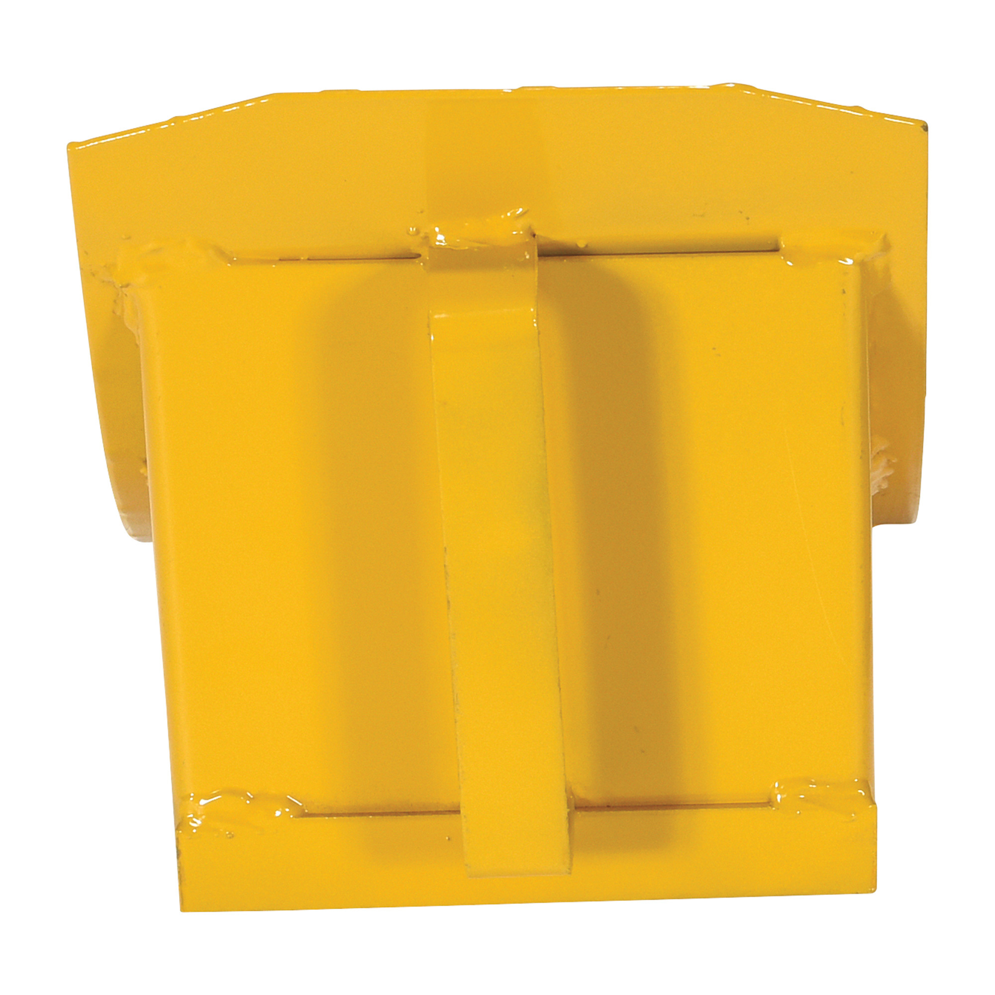 Vestil Welded Steel Wheel Chock - 7.5in.W x 9.5in.D x 8.625in.H, Textured Tread Plate, Yellow, Model# FAB-8